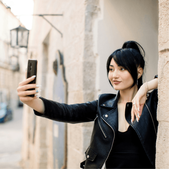 A girl capturing a selfie